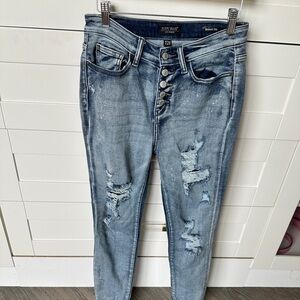 Judy Blue Women's Distressed Blue Jeans